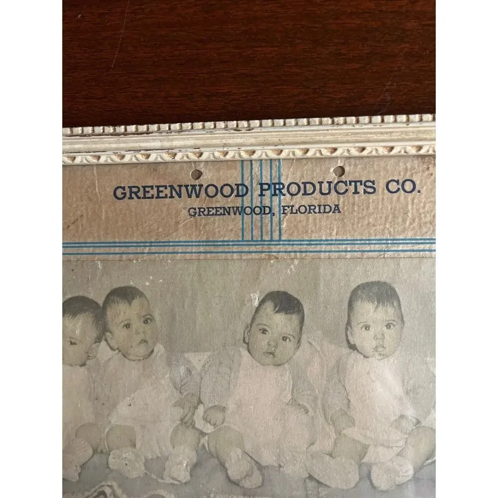 Dionne Quintuplets Vintage 1936 Advertising Calendar With Picture & Names Framed